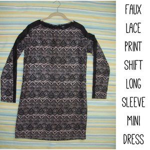 Mossimo Faux Lace Print Shift Dress Small